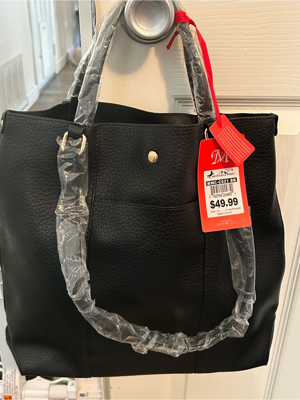 Montana West black pebble tote NEW - Picture 4 of 5